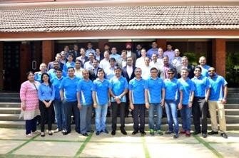 The team in blue shirts