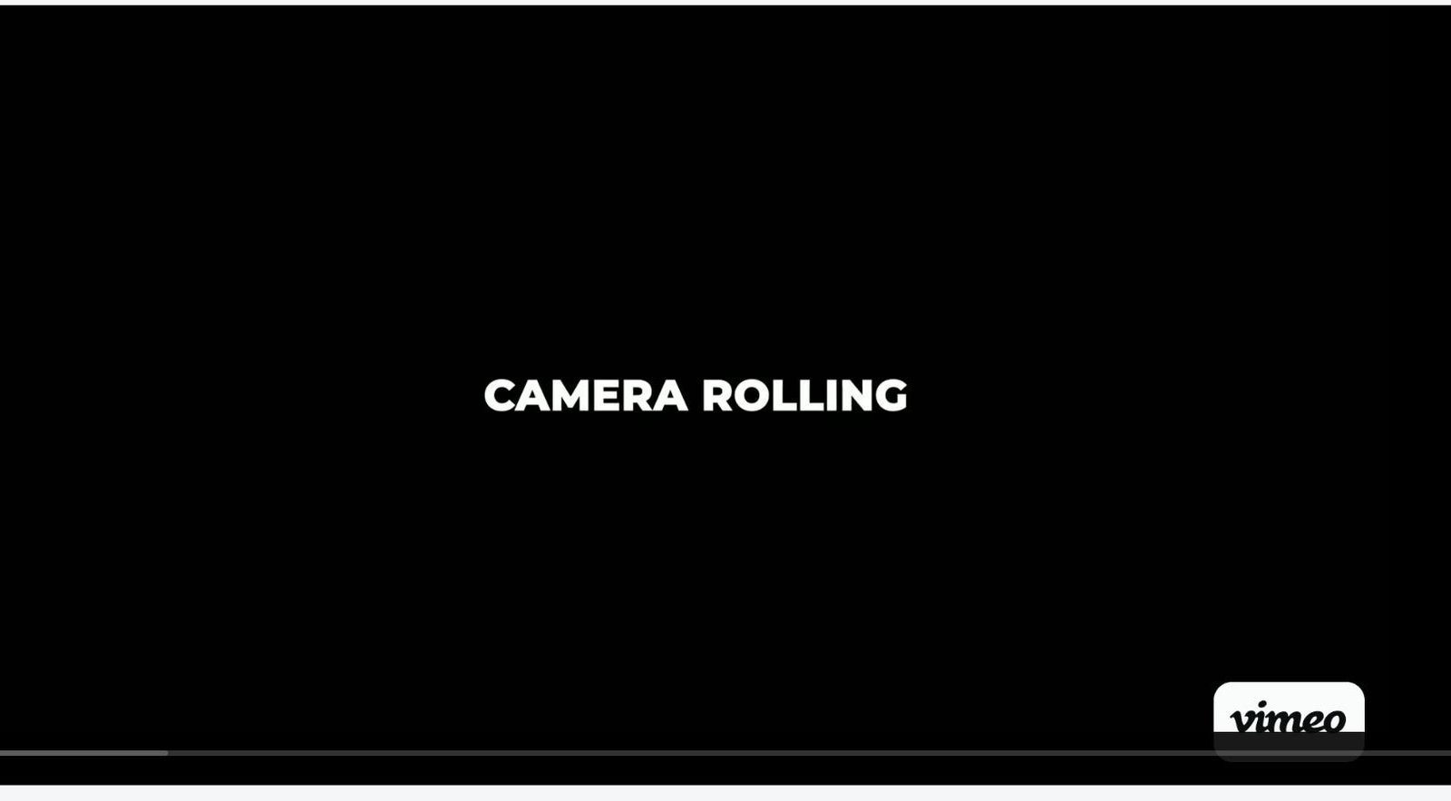 Camera Rolling — the showreel title card